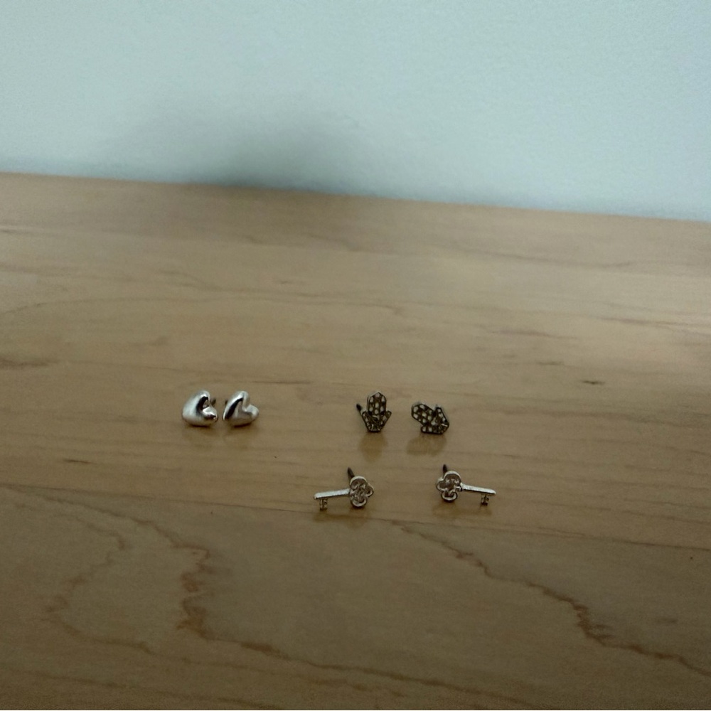 Set of Three Stylish Earrings